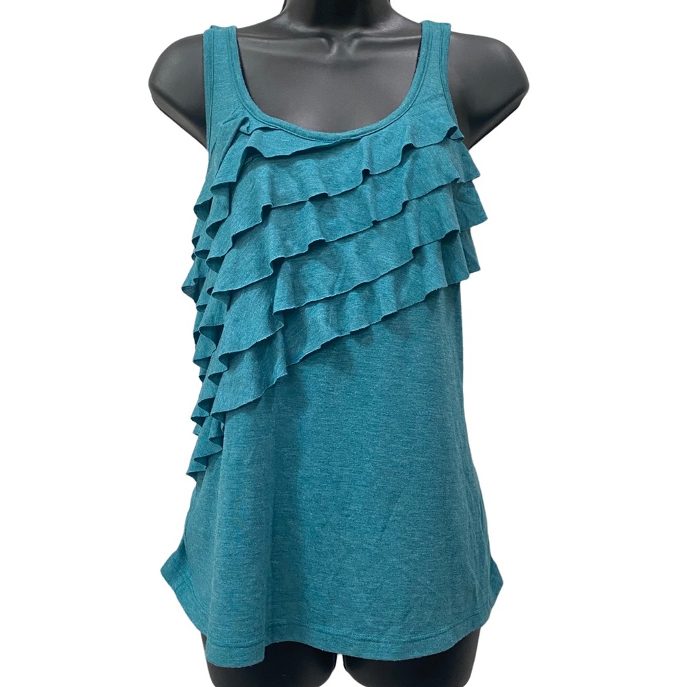 Maurices  Cross Back Ruffle Front Tank Top - size M